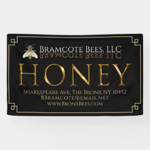 Vinyl Banner Black Gold Honey Biene