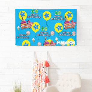 Vinyl Banner, Happy 10. Geburtstagsbanner, #10 Blu Banner