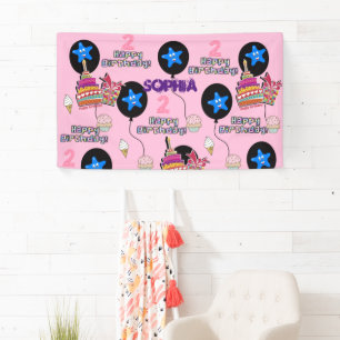 Vinyl Banner, Happy 2nd Birthday Banner, #2nd Banner