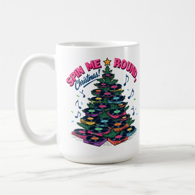 Vinyl Christmas Tree Music Lovers Kaffeetasse (Links)