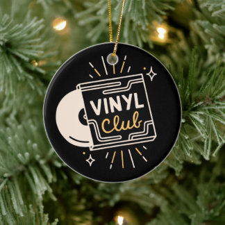 Vinyl-Club-Schallplattenliebhaber analoge Musik Keramik Ornament