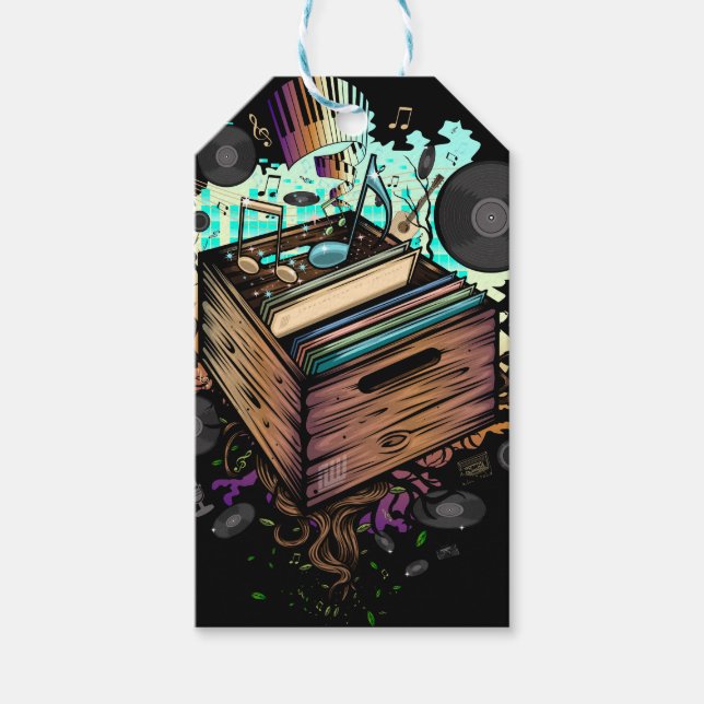 Vinyl Crate Music Geschenkanhänger (Vorderseite)
