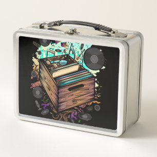 Vinyl Crate Music Metall Brotdose