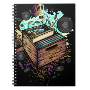 Vinyl Crate Music Notizblock