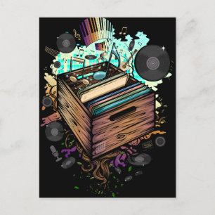 Vinyl Crate Music Postkarte
