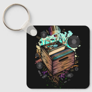 Vinyl Crate Music Schlüsselanhänger