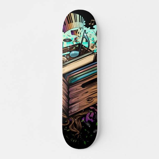 Vinyl Crate Music Skateboard (Vorne)