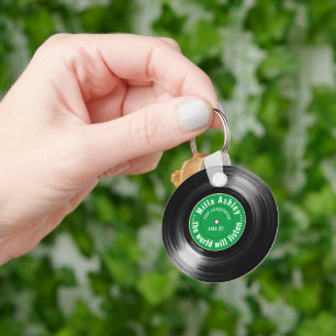 Vinyl-Datensatz mit Name-Promo-Schlüsselanhänger Schlüsselanhänger