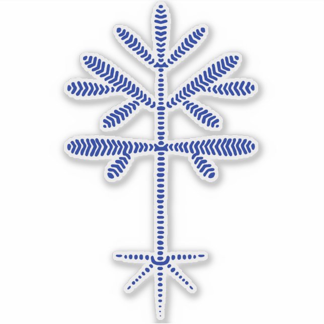 Vinyl Decal mit einer blauen Sapling Aufkleber (Vorderseite)