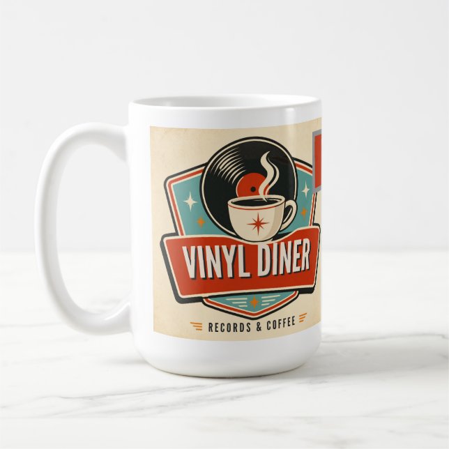 Vinyl Diner Records & Coffee – Retro-Musik Kaffeetasse (Links)