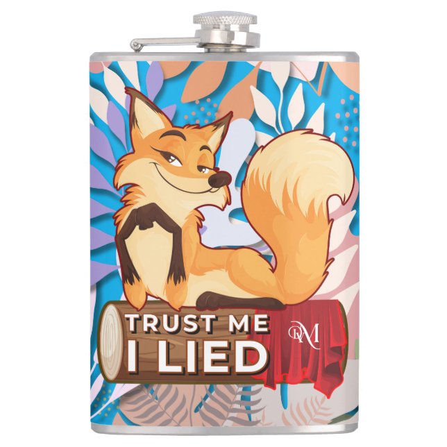 Vinyl Flask 8oz : Trust Me (blau) Flachmann (Vorderseite)