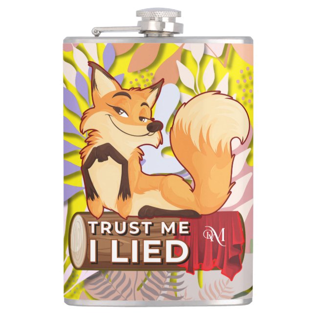 Vinyl Flask 8oz : Trust Me (gelb) Flachmann (Vorderseite)