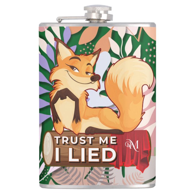 Vinyl Flask 8oz : Trust Me (grün) Flachmann (Vorderseite)