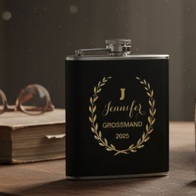 Vinyl flask with personalized black design  flachmann (Von Creator hochgeladen)