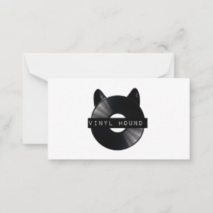 Vinyl Hound 3,5" x 2" flache Note Karte