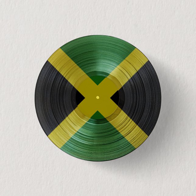 Vinyl Jah Music Rasta Reggae Roots Button (Vorderseite)
