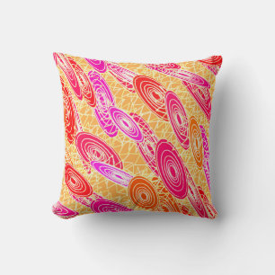 "Vinyl Jazz" abstrakt - orange, fuchsia, rosa Kissen