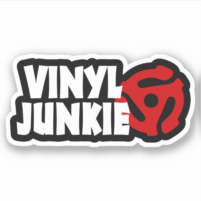 Vinyl Junkie Aufkleber (Vorderseite)
