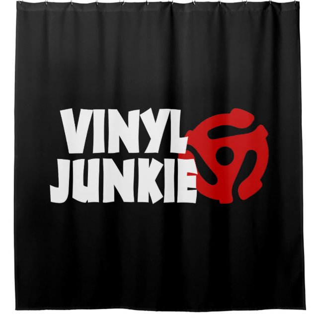 Vinyl Junkie Duschvorhang (Vorderseite)