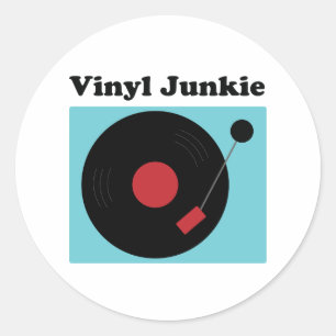 Vinyl Junkie Fun für LP-Rekord-Lover Runder Aufkleber