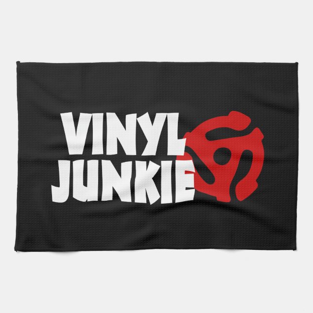 Vinyl Junkie Geschirrtuch (Horizontal)