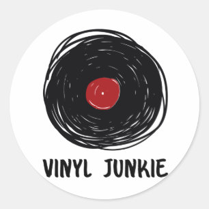 Vinyl Junkie Records Sammler LP Retro Runder Aufkleber