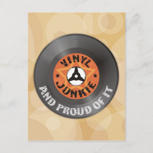 Vinyl Junkie - und stolz darauf Postkarte