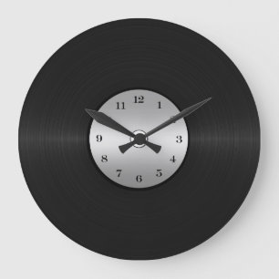 Vinyl-Look LP-Aufzeichnung Große Wanduhr