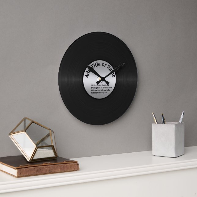 Vinyl-Look LP Record Große Wanduhr (Büro)