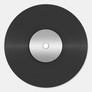 Vinyl-Look LP Record Runder Aufkleber