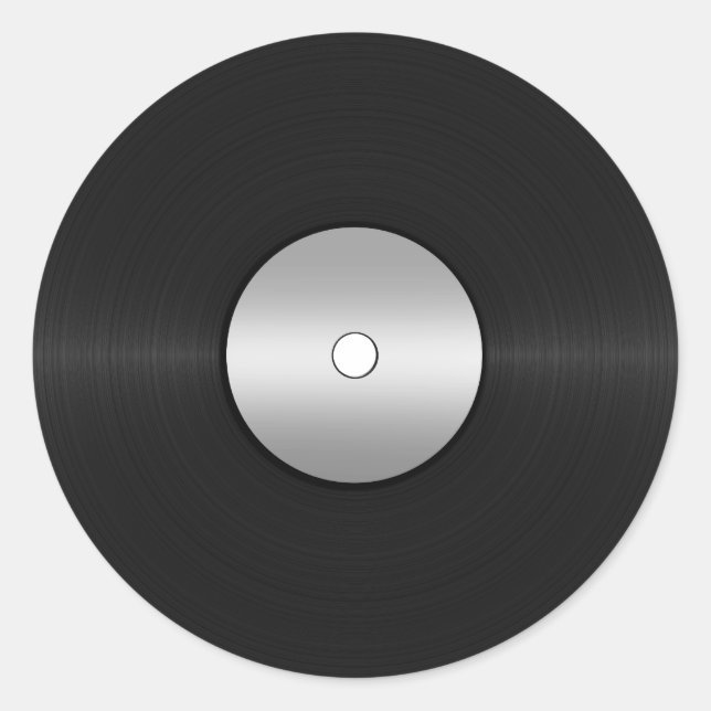 Vinyl-Look LP Record Runder Aufkleber (Vorderseite)