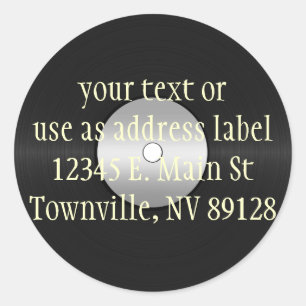 Vinyl-Look LP Record Runder Aufkleber