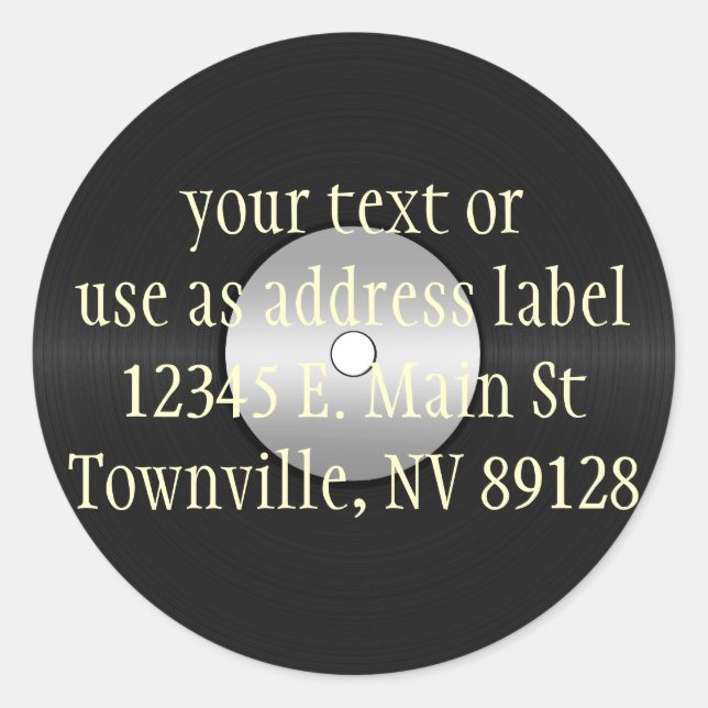 Vinyl-Look LP Record Runder Aufkleber (Vorderseite)