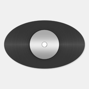 Vinyl-Look-LP-Schallplatte Ovaler Aufkleber