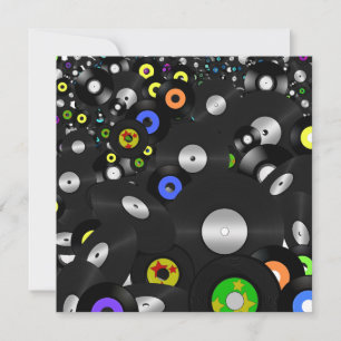 Vinyl-Look Platten - LP und 45 Einladung