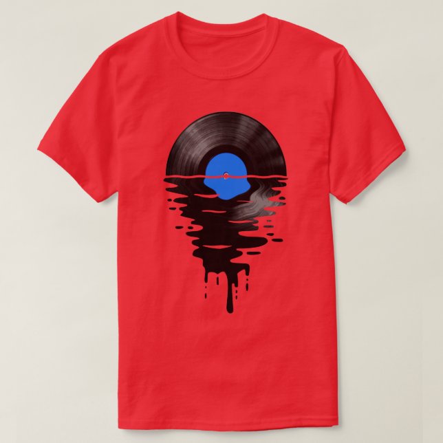Vinyl LP Music Record Sunset Blue T-Shirt (Design vorne)