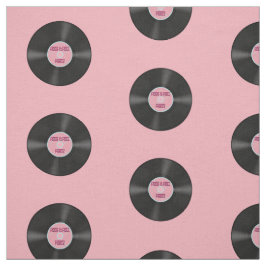 Vinyl LP Record auf rosa Muster Stoff