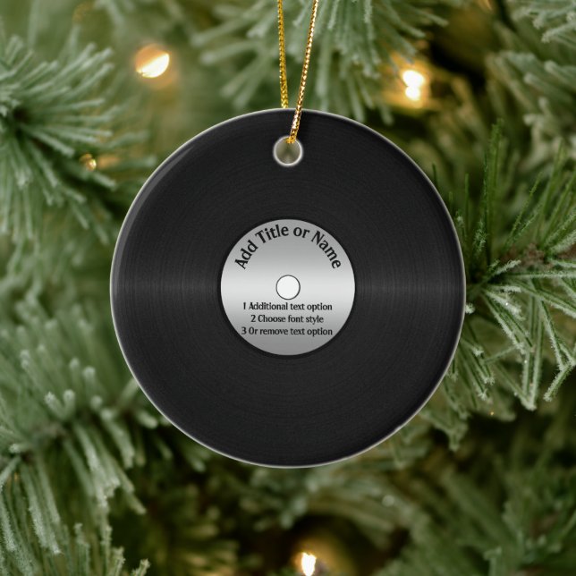 Vinyl LP Record Background Keramik Ornament (Baum)