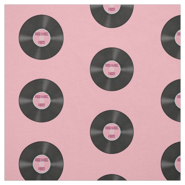 Vinyl LP Record on Pink Pattern Stoff (Muster)