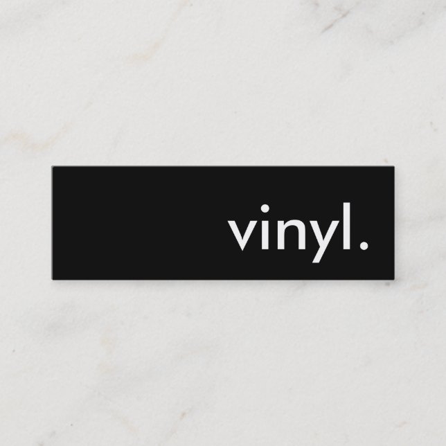 Vinyl. Mini Visitenkarte (Vorderseite)