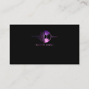 Vinyl Music DJ Record Space Vintag Vinyl Visitenkarte