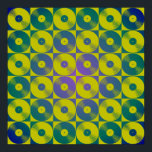 Vinyl music Platten Pop Art Square Poster<br><div class="desc">Ein echtes Rock-and-Roll-Muster,  ein Druck von blauen und gelben Vinyl-Platten. Für die echten Musikfans. Kontaktieren Sie uns für die Farbgebung oder wenn Sie dieses Design auf einem anderen Zazzle-Geschenk gewollt.</div>