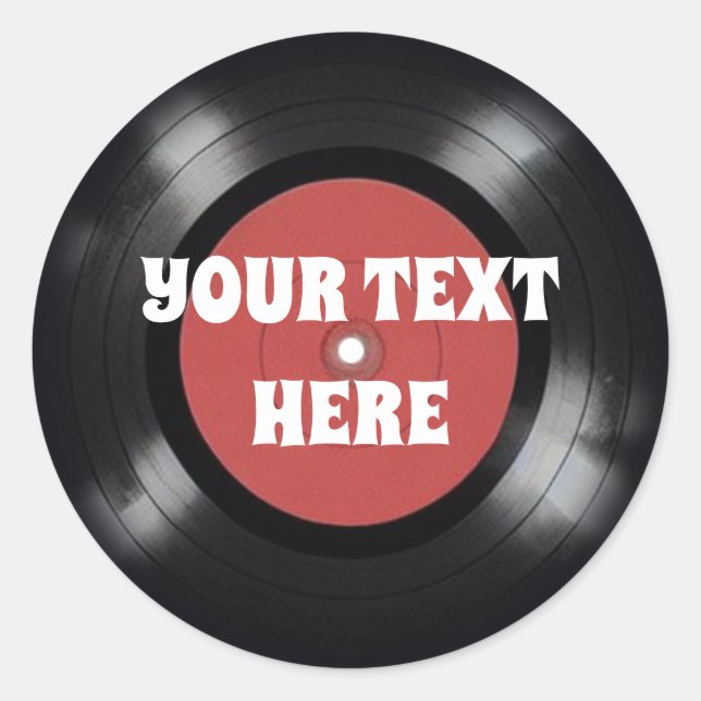 Vinyl Platte Runder Aufkleber (Vorderseite)