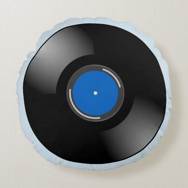 Vinyl Platte Rundes Kissen (Vorderseite)