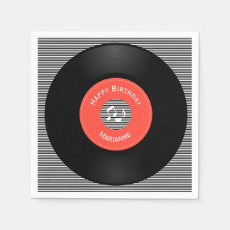 Vinyl Platten Design Paper Napkins Serviette