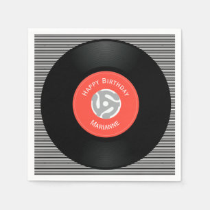 Vinyl Platten Design Paper Napkins Serviette