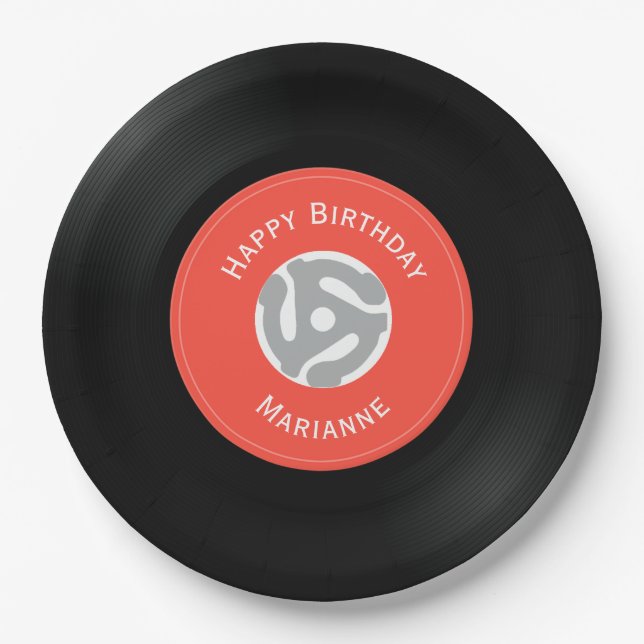Vinyl Platten Design Paper Teller (Vorderseite)