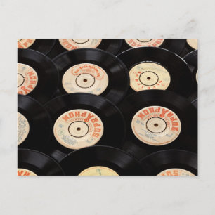 Vinyl-Platten Hintergrund Postkarte