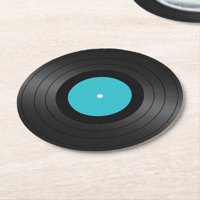 Vinyl Platten Images Round Paper Untersetzer (Angewinkelt)