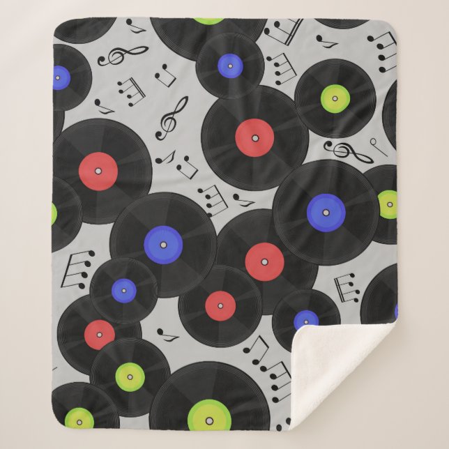 Vinyl-Platten: Muster der Musiknote Sherpadecke (Vorderseite)